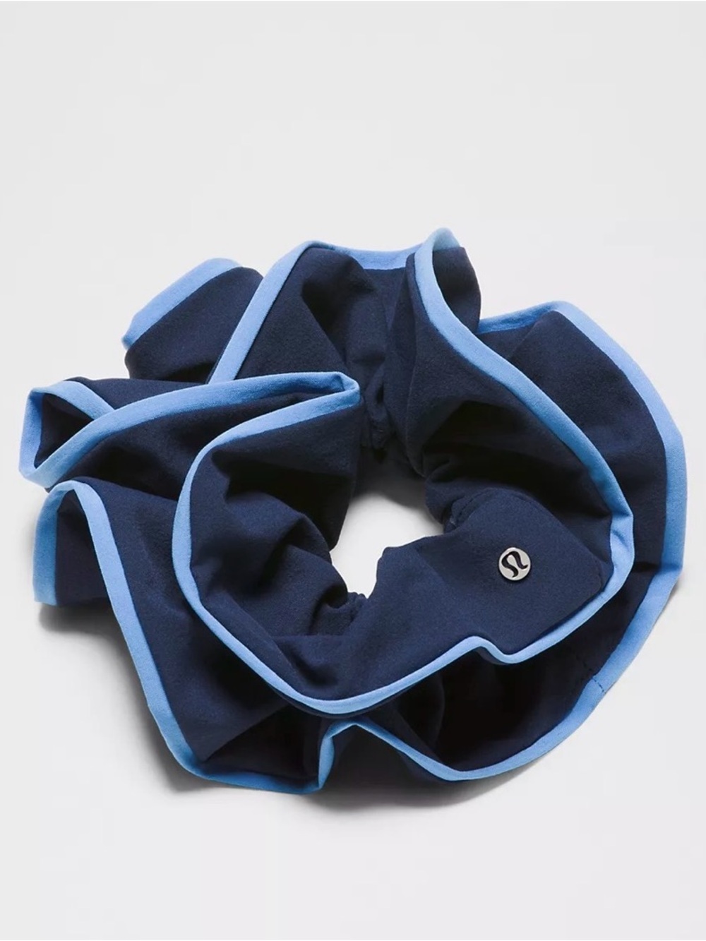 lululemon athletica Navy and Light Blue Ruffle Scrunchie